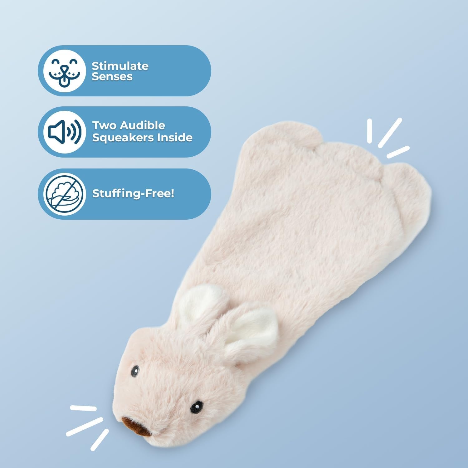 Squeaky Dog Toys with Soft Durable Fabric for Small, Medium and Large Pets Interactive Toy for Indoor Play, Supports Active Biting and Play - Hare, Medium