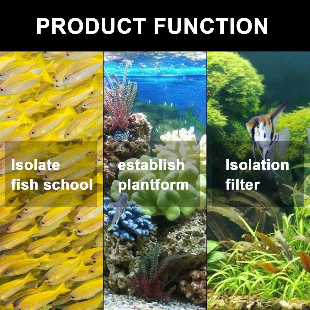 12Pcs Aquarium Fish Tank Divider Plastic Egg Crate Aquarium Filter Bottom Tray Grid Isolation Board Partition Net Pane Separator for Mixed Breeding Light Diffuser,15Pcs Sucker Clips Suction Cups,Black