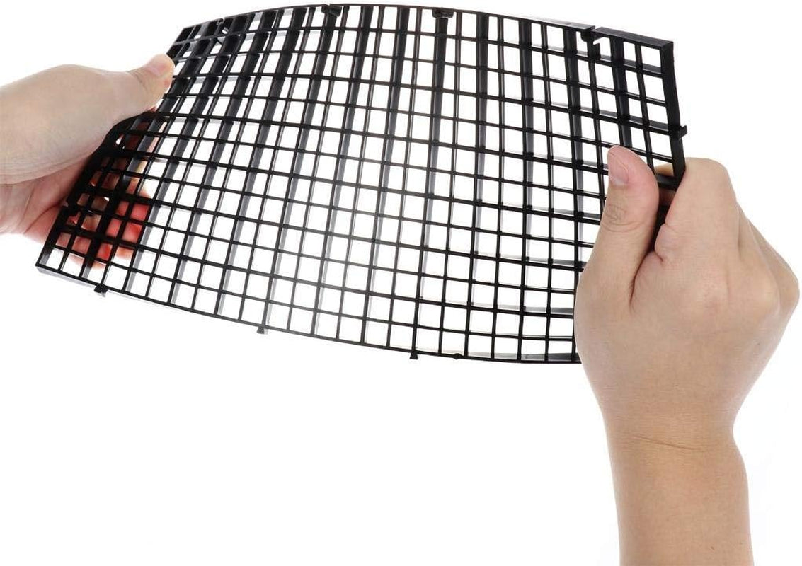 12Pcs Aquarium Fish Tank Divider Plastic Egg Crate Aquarium Filter Bottom Tray Grid Isolation Board Partition Net Pane Separator for Mixed Breeding Light Diffuser,15Pcs Sucker Clips Suction Cups,Black